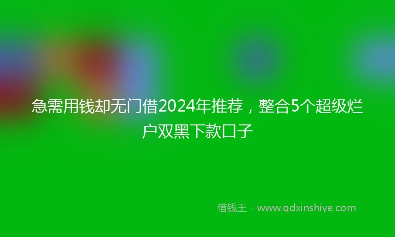 急需用钱却无门借2024年推荐，整合5个超级烂户双黑下款口子