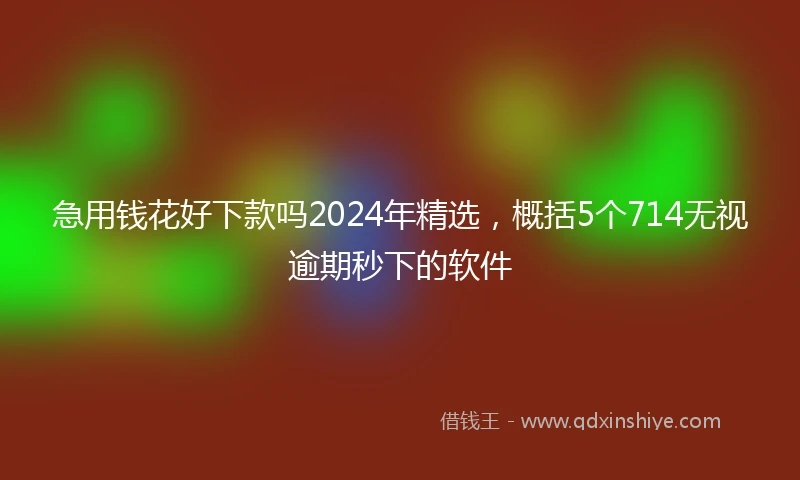 急用钱花好下款吗2024年精选，概括5个714无视逾期秒下的软件