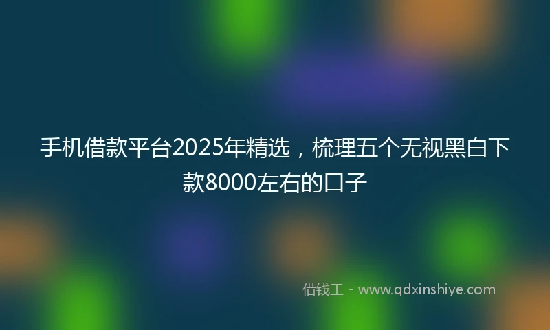 手机借款平台2025年精选，梳理五个无视黑白下款8000左右的口子