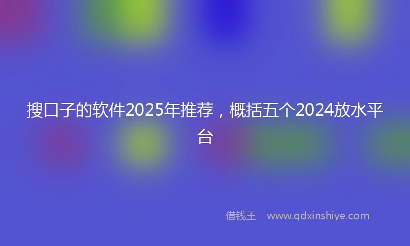 搜口子的软件2025年推荐，概括五个2024放水平台