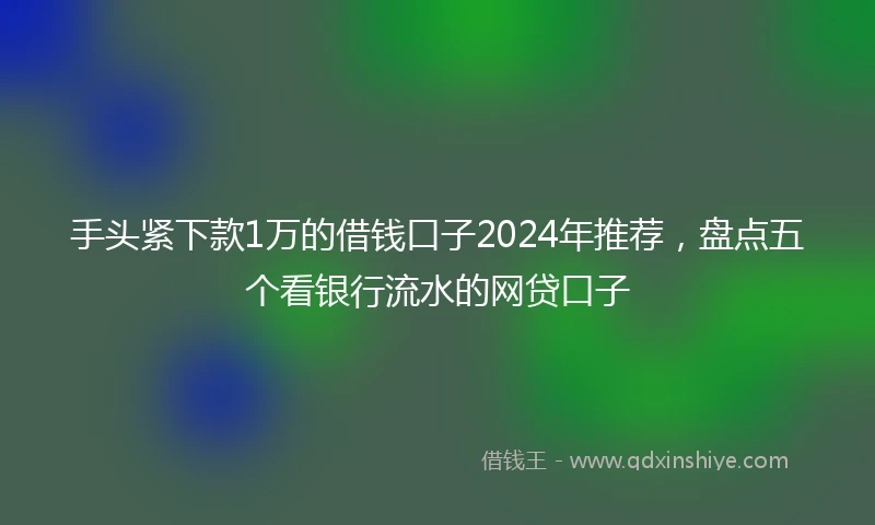 手头紧下款1万的借钱口子2024年推荐，盘点五个看银行流水的网贷口子