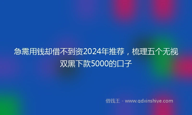 急需用钱却借不到资2024年推荐，梳理五个无视双黑下款5000的口子