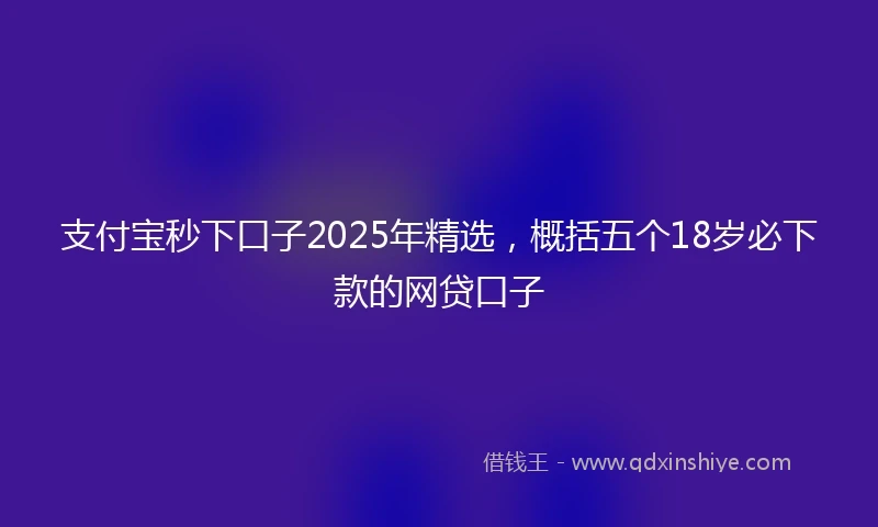 支付宝秒下口子2025年精选，概括五个18岁必下款的网贷口子