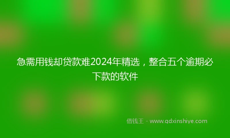 急需用钱却贷款难2024年精选，整合五个逾期必下款的软件