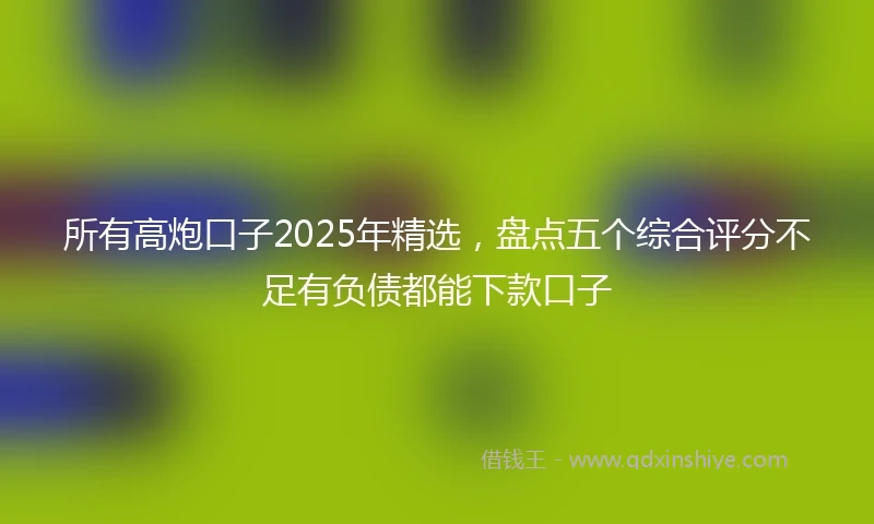 所有高炮口子2025年精选，盘点五个综合评分不足有负债都能下款口子
