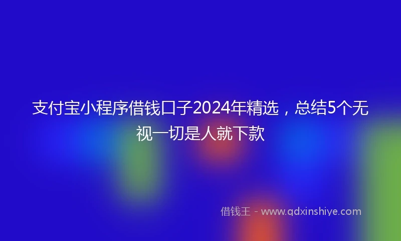 支付宝小程序借钱口子2024年精选，总结5个无视一切是人就下款