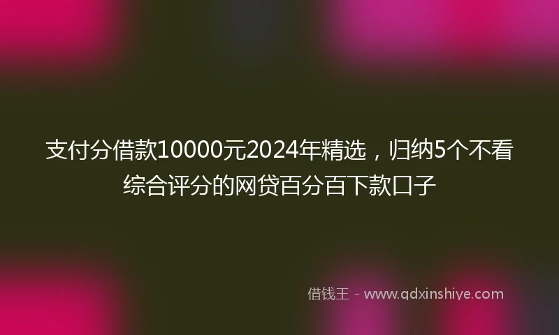支付分借款10000元2024年精选，归纳5个不看综合评分的网贷百分百下款口子