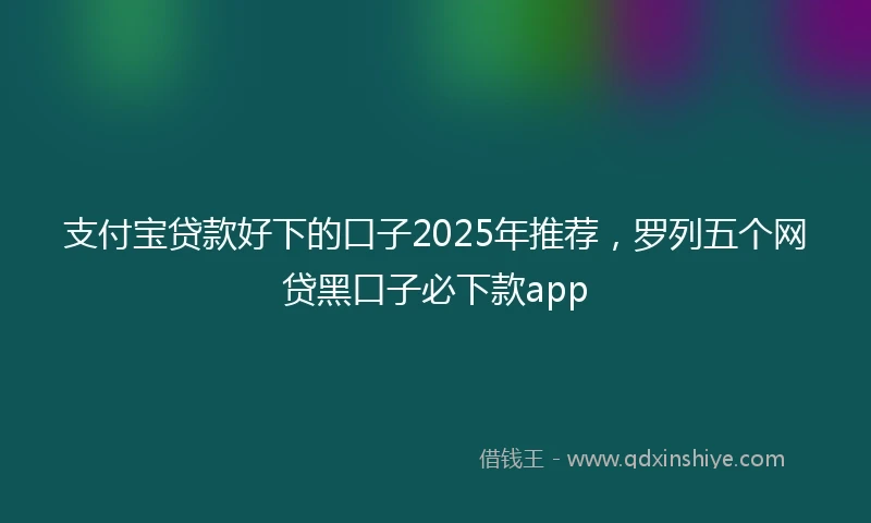 支付宝贷款好下的口子2025年推荐，罗列五个网贷黑口子必下款app
