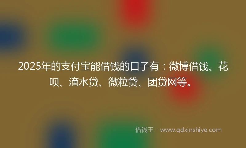 2025年的支付宝能借钱的口子有：微博借钱、花呗、滴水贷、微粒贷、团贷网等。