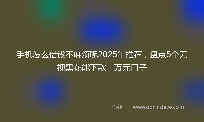 手机怎么借钱不麻烦呢2025年推荐，盘点5个无视黑花能下款一万元口子