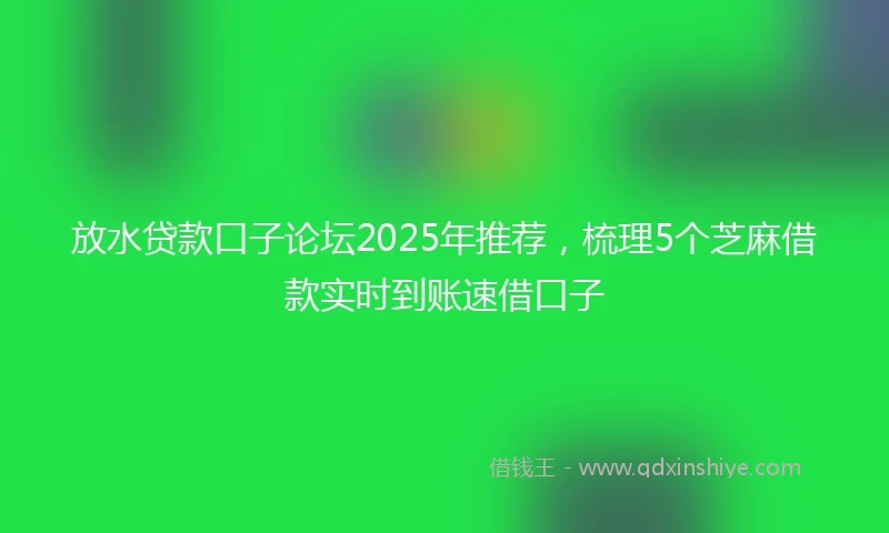 放水贷款口子论坛2025年推荐，梳理5个芝麻借款实时到账速借口子