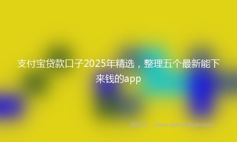 支付宝贷款口子2025年精选，整理五个最新能下来钱的app