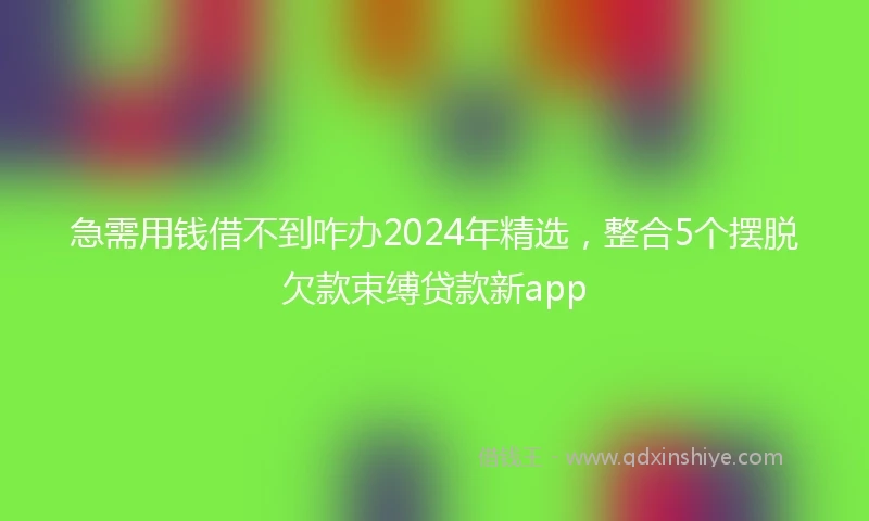 急需用钱借不到咋办2024年精选，整合5个摆脱欠款束缚贷款新app