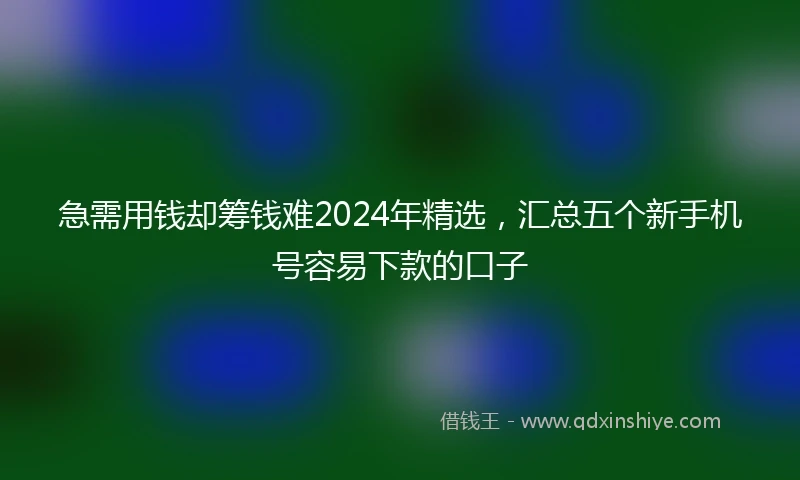 急需用钱却筹钱难2024年精选，汇总五个新手机号容易下款的口子