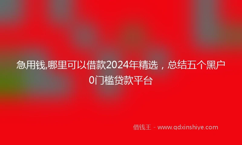急用钱,哪里可以借款2024年精选，总结五个黑户0门槛贷款平台