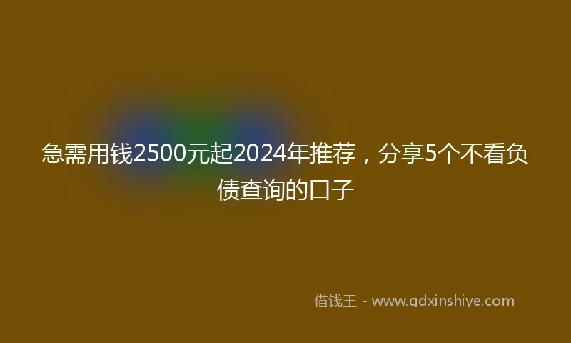 急需用钱2500元起2024年推荐，分享5个不看负债查询的口子