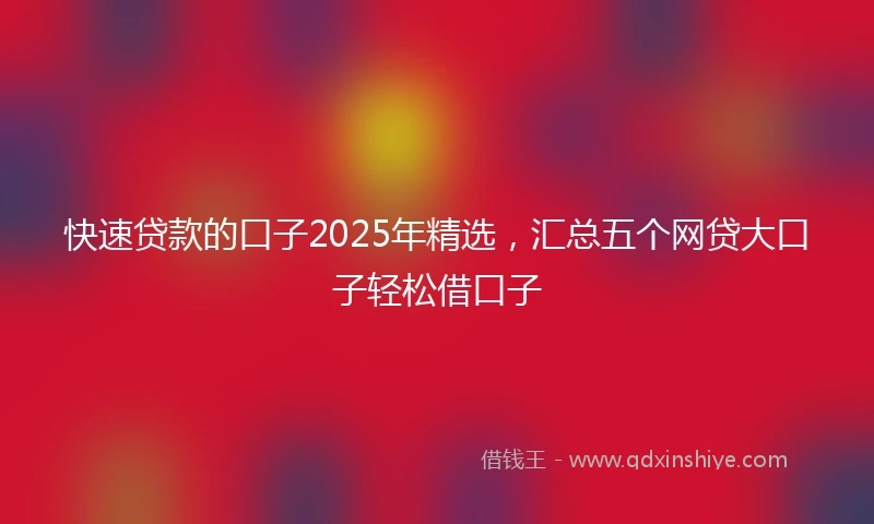 快速贷款的口子2025年精选，汇总五个网贷大口子轻松借口子