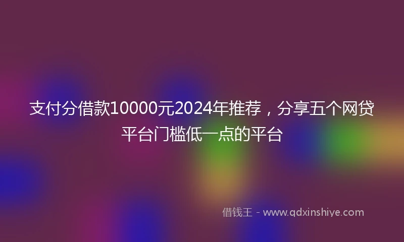 支付分借款10000元2024年推荐，分享五个网贷平台门槛低一点的平台