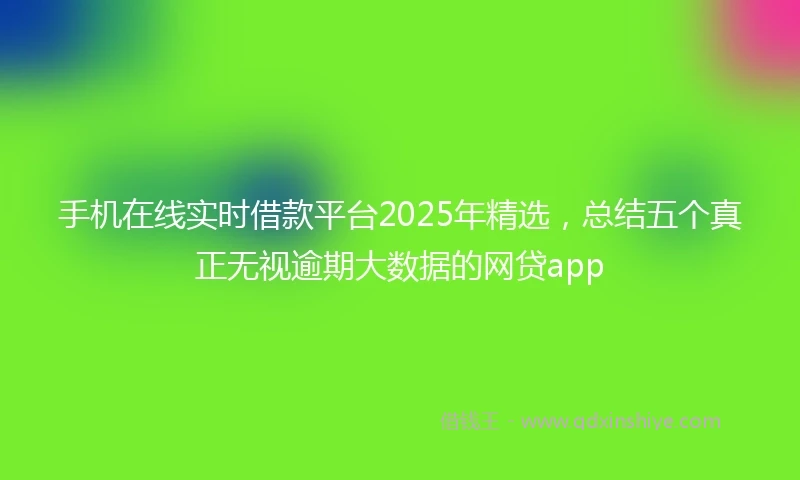 手机在线实时借款平台2025年精选,总结五个真正无视逾期大数据的网贷app