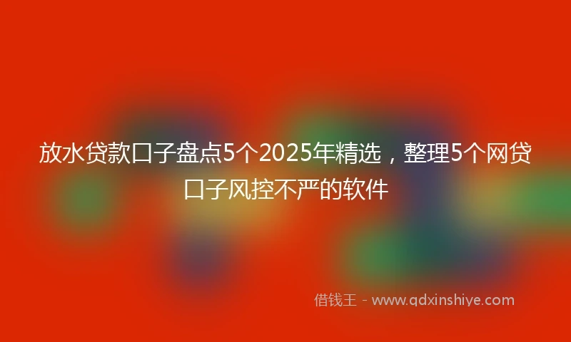 放水贷款口子盘点5个2025年精选，整理5个网贷口子风控不严的软件