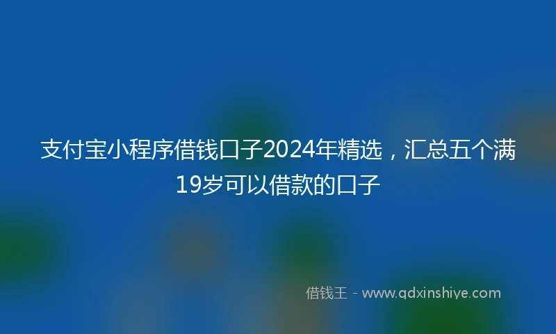 支付宝小程序借钱口子2024年精选，汇总五个满19岁可以借款的口子
