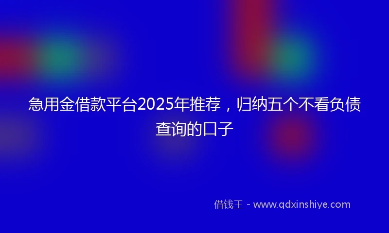 急用金借款平台2025年推荐，归纳五个不看负债查询的口子