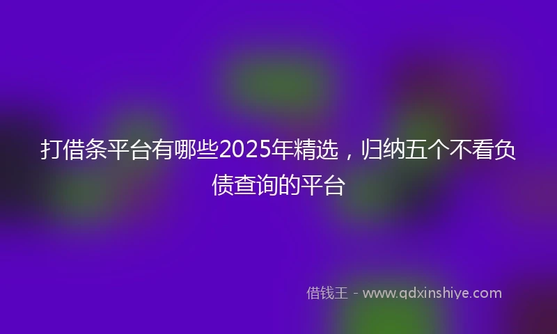 打借条平台有哪些2025年精选，归纳五个不看负债查询的平台