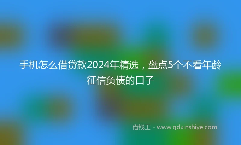 手机怎么借贷款2024年精选,盘点5个不看年龄征信负债的口子