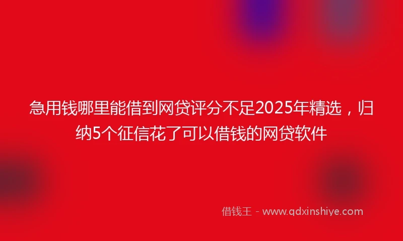 急用钱哪里能借到网贷评分不足2025年精选，归纳5个征信花了可以借钱的网贷软件