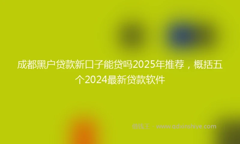 成都黑户贷款新口子能贷吗2025年推荐，概括五个2024最新贷款软件