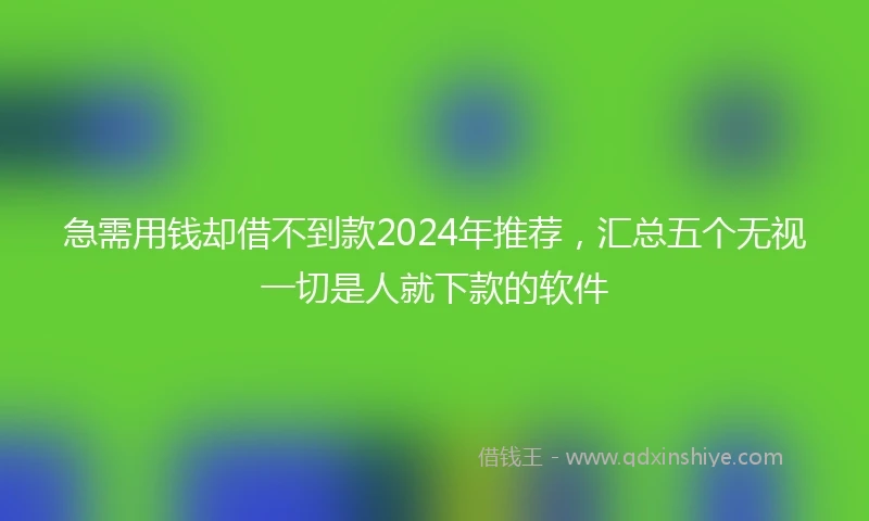 急需用钱却借不到款2024年推荐，汇总五个无视一切是人就下款的软件