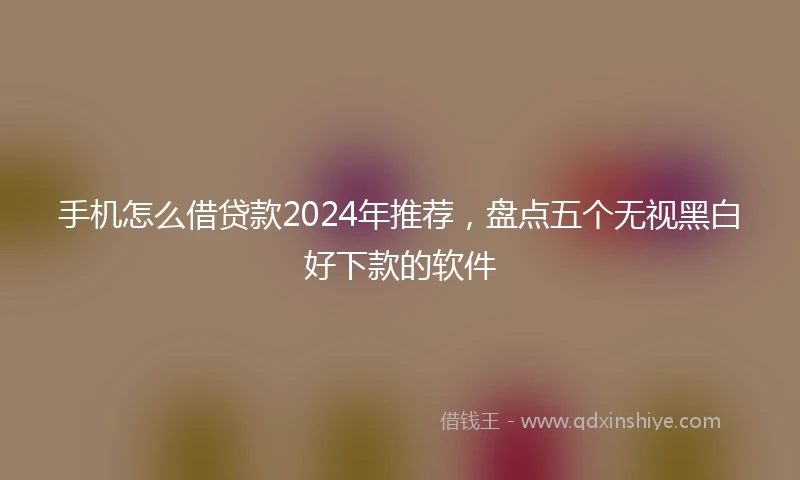 手机怎么借贷款2024年推荐，盘点五个无视黑白好下款的软件