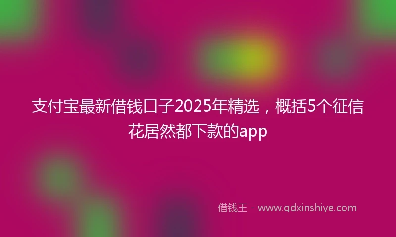 支付宝最新借钱口子2025年精选，概括5个征信花居然都下款的app