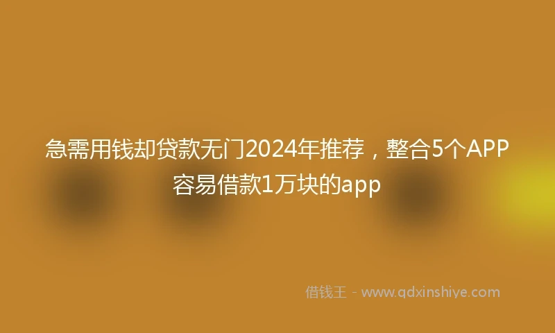 急需用钱却贷款无门2024年推荐，整合5个APP容易借款1万块的app