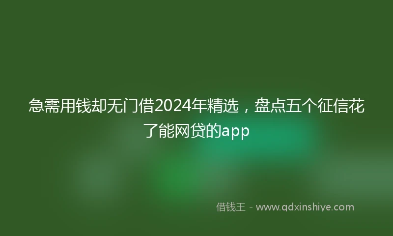 急需用钱却无门借2024年精选，盘点五个征信花了能网贷的app