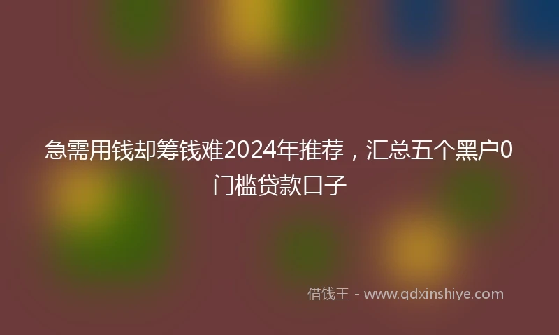 急需用钱却筹钱难2024年推荐，汇总五个黑户0门槛贷款口子