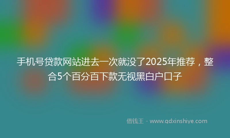 手机号贷款网站进去一次就没了2025年推荐，整合5个百分百下款无视黑白户口子