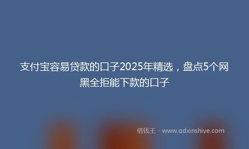 支付宝容易贷款的口子2025年精选，盘点5个网黑全拒能下款的口子