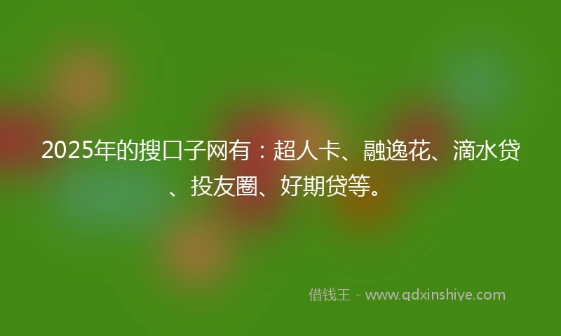 2025年的搜口子网有：超人卡、融逸花、滴水贷、投友圈、好期贷等。