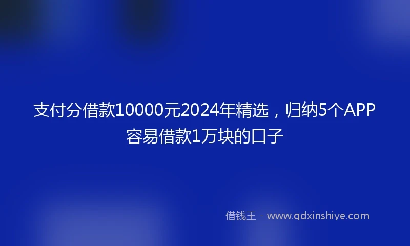 支付分借款10000元2024年精选，归纳5个APP容易借款1万块的口子