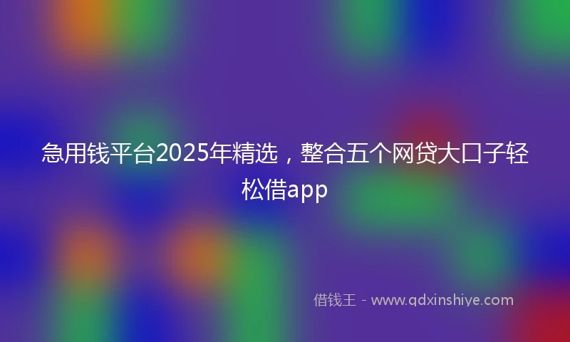急用钱平台2025年精选，整合五个网贷大口子轻松借app