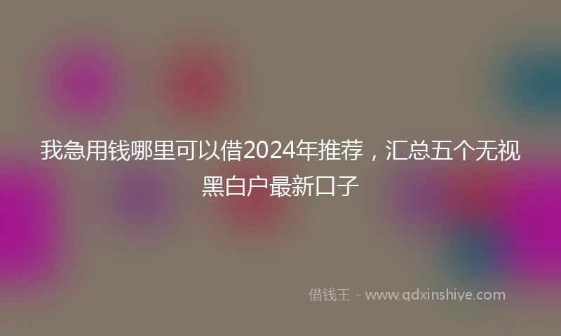 我急用钱哪里可以借2024年推荐，汇总五个无视黑白户最新口子