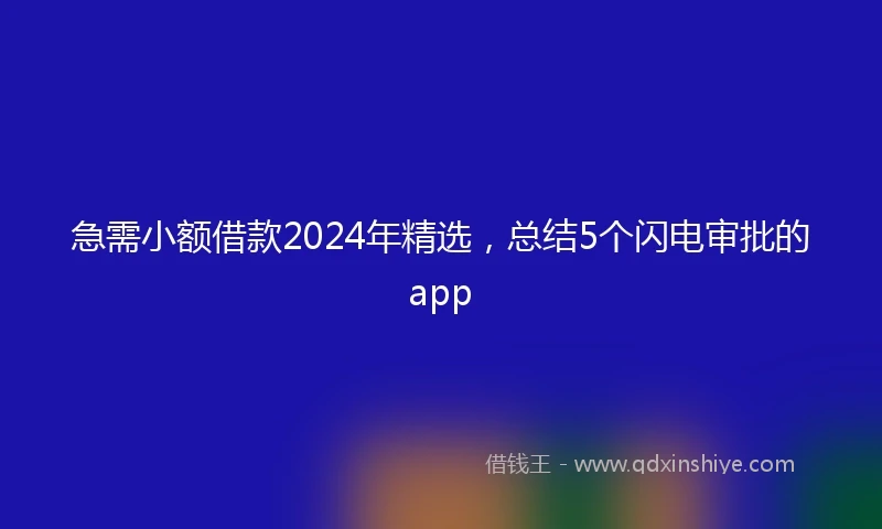 急需小额借款2024年精选，总结5个闪电审批的app