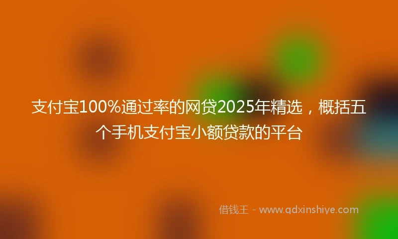 支付宝100%通过率的网贷2025年精选，概括五个手机支付宝小额贷款的平台