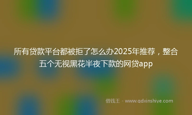 所有贷款平台都被拒了怎么办2025年推荐,整合五个无视黑花半夜下款的网贷app