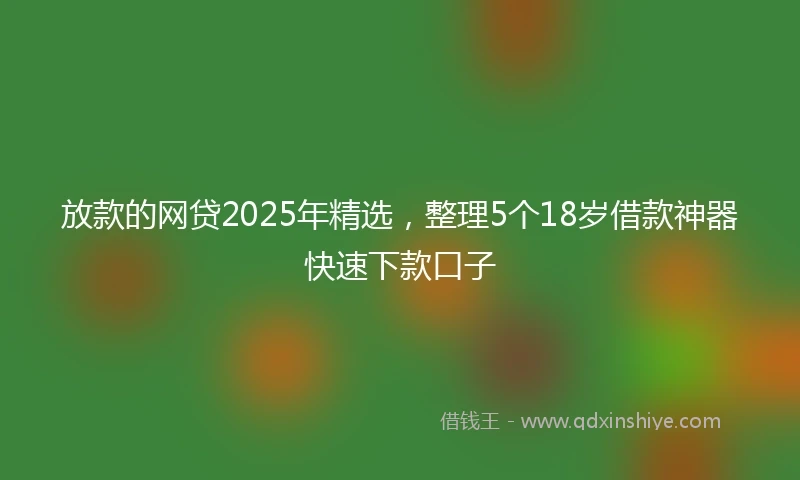 放款的网贷2025年精选，整理5个18岁借款神器快速下款口子