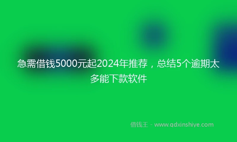 急需借钱5000元起2024年推荐，总结5个逾期太多能下款软件