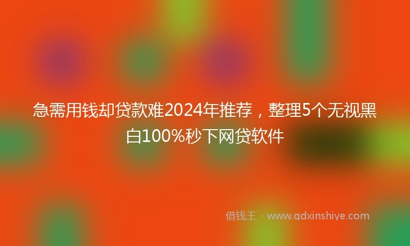 急需用钱却贷款难2024年推荐，整理5个无视黑白100%秒下网贷软件