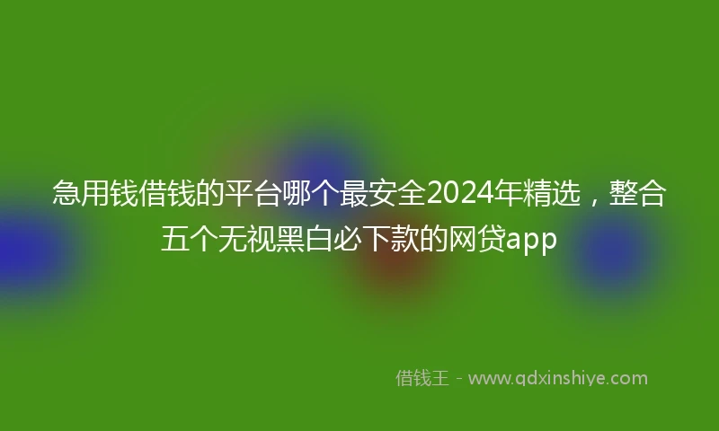 急用钱借钱的平台哪个最安全2024年精选，整合五个无视黑白必下款的网贷app