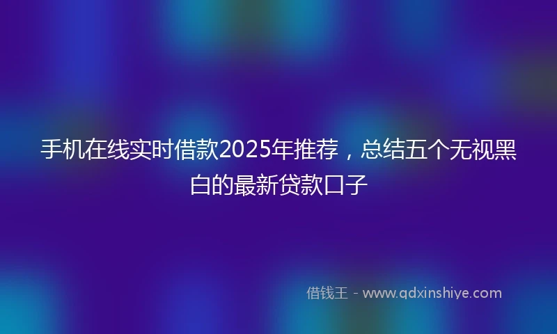 手机在线实时借款2025年推荐，总结五个无视黑白的最新贷款口子